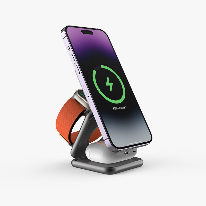 Mini Foldable Wireless Charging Station 3 in 1